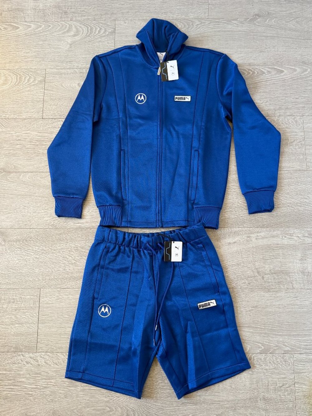 PUMA x Motorola T7 Spezial Blue Track Jacket & Shorts Set NWT S